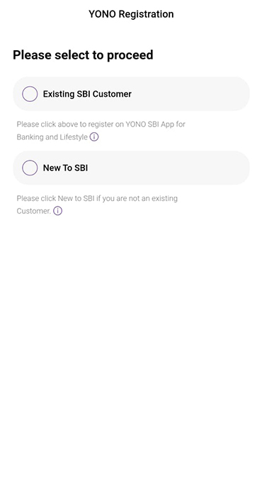 Registration on YONO SBI